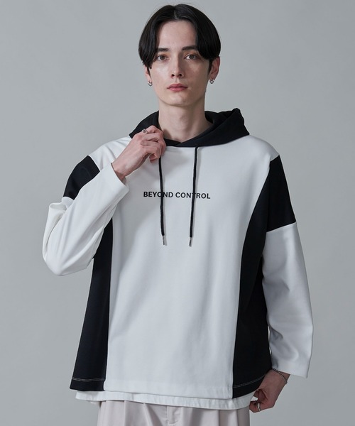 BROWNY(ブラウニー)の「BROWNY/ドルマンポンチフードロンT(Tシャツ/カットソー・メンズ・ブルー/ホワイト・MEDIUM/LARGE)」の13枚目の写真