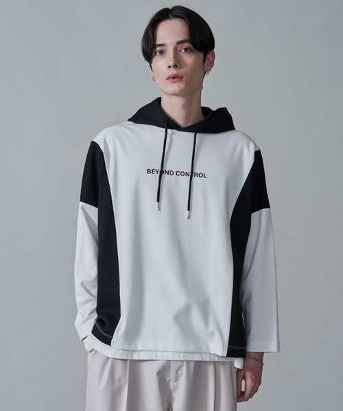 BROWNY(ブラウニー)の「BROWNY/ドルマンポンチフードロンT(Tシャツ/カットソー・メンズ・ブルー/ホワイト・MEDIUM/LARGE)」の14枚目の写真