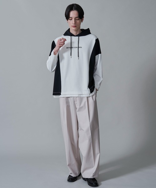 BROWNY(ブラウニー)の「BROWNY/ドルマンポンチフードロンT(Tシャツ/カットソー・メンズ・ブルー/ホワイト・MEDIUM/LARGE)」の15枚目の写真