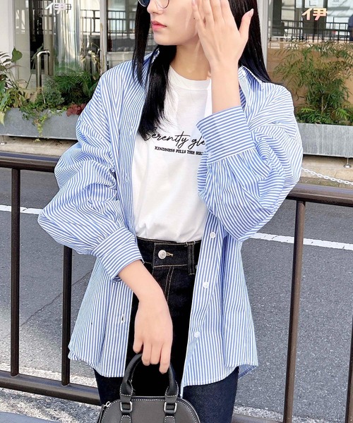 INGNI(イング)の「アソートBIGシャツ(シャツ/ブラウス・レディース・ブルー系1/ホワイト系8/サックスブルー・M)」の5枚目の写真