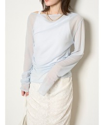 MIESROHE | アシンメトリーギャザーTOPS(Tシャツ/カットソー)