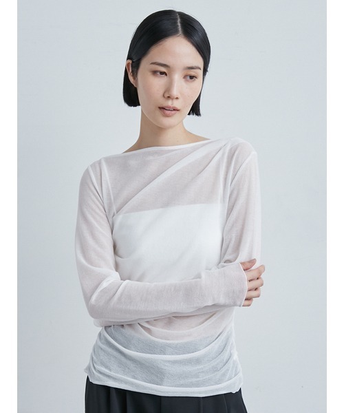 MIESROHE/アシンメトリーギャザートップス アシンメトリーギャザーTOPS(カットソー)｜トップス