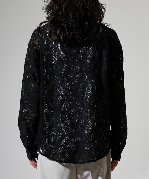 SUGGESTION(サジェッション)の「L/S Lace sheer shirt / レースシアーシャツ unisex(シャツ/ブラウス・メンズ・ブラック系2/ブラック系1・M/L)」の19枚目の写真