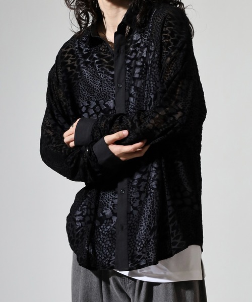 SUGGESTION(サジェッション)の「L/S Lace sheer shirt / レースシアーシャツ unisex(シャツ/ブラウス・メンズ・ブラック系2/ブラック系1・M/L)」の11枚目の写真