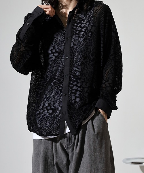 SUGGESTION(サジェッション)の「L/S Lace sheer shirt / レースシアーシャツ unisex(シャツ/ブラウス・メンズ・ブラック系2/ブラック系1・M/L)」の12枚目の写真