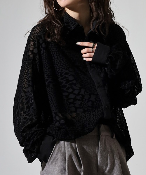 SUGGESTION(サジェッション)の「L/S Lace sheer shirt / レースシアーシャツ unisex(シャツ/ブラウス・メンズ・ブラック系2/ブラック系1・M/L)」の5枚目の写真