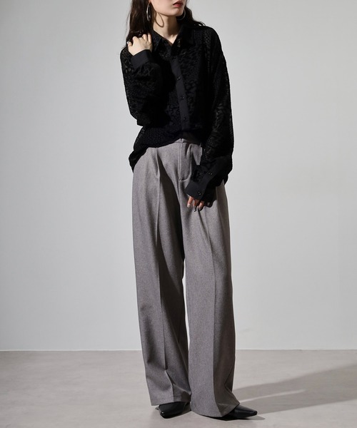 SUGGESTION(サジェッション)の「L/S Lace sheer shirt / レースシアーシャツ unisex(シャツ/ブラウス・メンズ・ブラック系2/ブラック系1・M/L)」の6枚目の写真