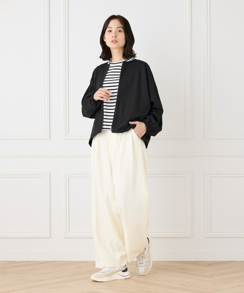 セール】ストレッチツイル タックワイドパンツ【セットアップ対応