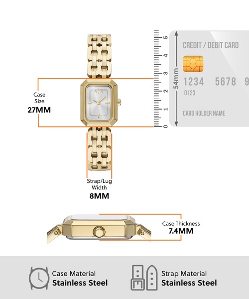 ARMANI EXCHANGE（アルマーニエクスチェンジ）の「アルマーニ・エクスチェンジ 腕時計 レディース アナログ ステンレス AX5811（アナログ腕時計・レディース・GOLD・FREE）」の2枚目の写真