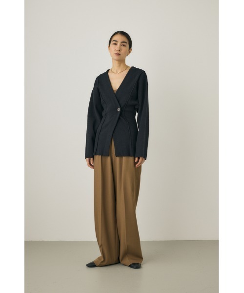 M_（エムアンダーバー）の「【M_】KNIT ジャケット（その他アウター・レディース・アイボリー/ブラック・FREE）」の3枚目の写真