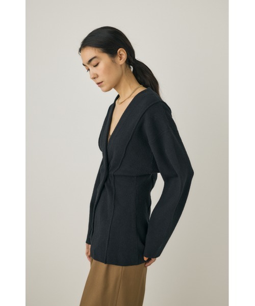 M_（エムアンダーバー）の「【M_】KNIT ジャケット（その他アウター・レディース・アイボリー/ブラック・FREE）」の8枚目の写真