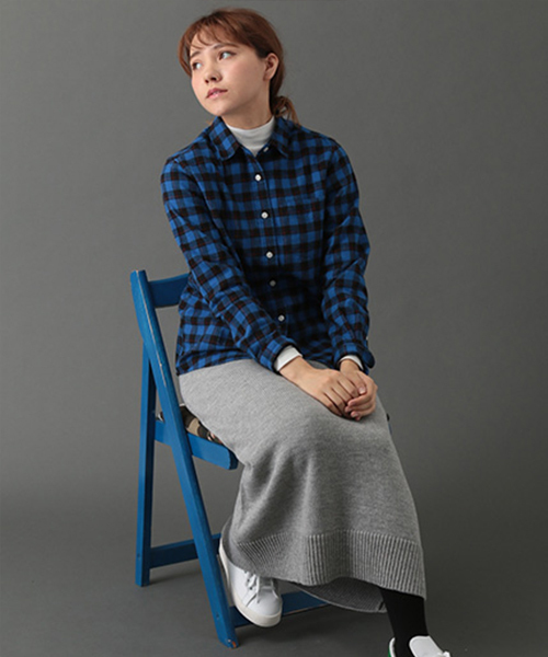 SEVENDAYS=SUNDAY（セブンデイズサンデイ）の「ビエラチェック　長袖レギュラーシャツ（シャツ/ブラウス・レディース・ピンク/ブラウン/ブルー・LARGE/MEDIUM）」の3枚目の写真