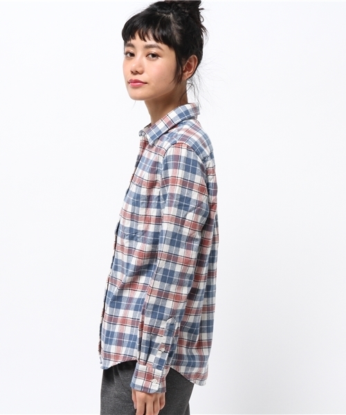 SEVENDAYS=SUNDAY（セブンデイズサンデイ）の「ビエラチェック　長袖レギュラーシャツ（シャツ/ブラウス・レディース・ピンク/ブラウン/ブルー・LARGE/MEDIUM）」の5枚目の写真