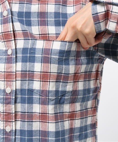 SEVENDAYS=SUNDAY（セブンデイズサンデイ）の「ビエラチェック　長袖レギュラーシャツ（シャツ/ブラウス・レディース・ピンク/ブラウン/ブルー・LARGE/MEDIUM）」の9枚目の写真