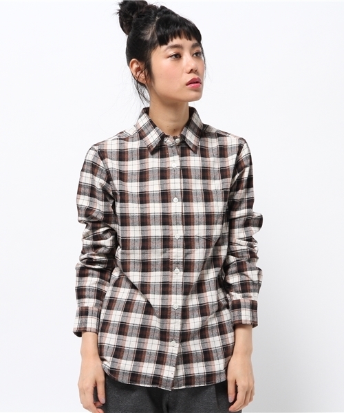 SEVENDAYS=SUNDAY（セブンデイズサンデイ）の「ビエラチェック　長袖レギュラーシャツ（シャツ/ブラウス・レディース・ピンク/ブラウン/ブルー・LARGE/MEDIUM）」の12枚目の写真