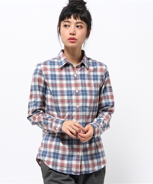 SEVENDAYS=SUNDAY（セブンデイズサンデイ）の「ビエラチェック　長袖レギュラーシャツ（シャツ/ブラウス・レディース・ピンク/ブラウン/ブルー・LARGE/MEDIUM）」の14枚目の写真