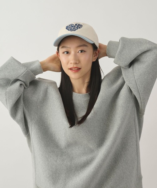 Lee（リー）の「Lee（リー）レタリングロゴ ハートマーク刺繍コットンツイルキャップ メンズ レディース ユニセックス（キャップ・レディース・ピンク/グリーン/アイボリー/ダークグレー/ホワイト×ブルー/ブラック/ブラウン系その他・FREE）」の11枚目の写真