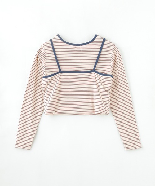 ROSE BUD（ローズバッド）の「【WEB・一部店舗限定】BORDER LAYERED TOPS（Tシャツ/カットソー・レディース・ベージュ/イエロー・ONE SIZE）」の3枚目の写真