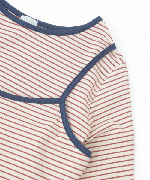 ROSE BUD（ローズバッド）の「【WEB・一部店舗限定】BORDER LAYERED TOPS（Tシャツ/カットソー・レディース・ベージュ/イエロー・ONE SIZE）」の5枚目の写真