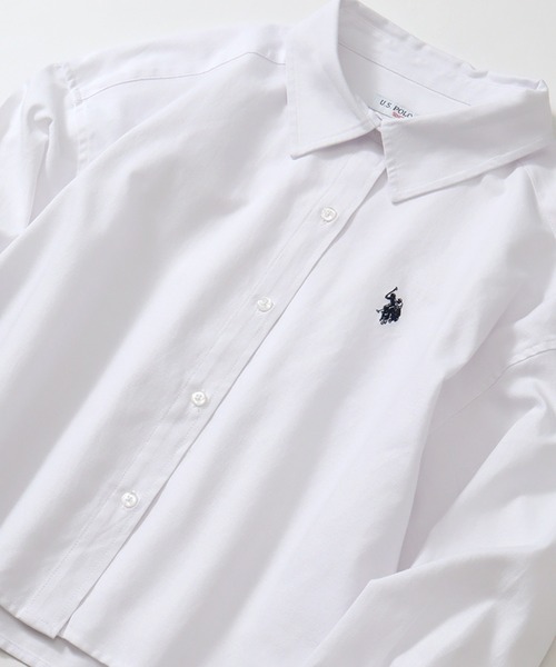 U.S. POLO ASSN.(ユーエスポロアッスン)の「【U.S. POLO ASSN./ユーエスポロアッスン】オックス ワンポイントポニー レギュラーカラー ショート丈 ロングスリーブシャツ(シャツ/ブラウス・レディース・ホワイト/グリーン・LL/M/L)」の20枚目の写真