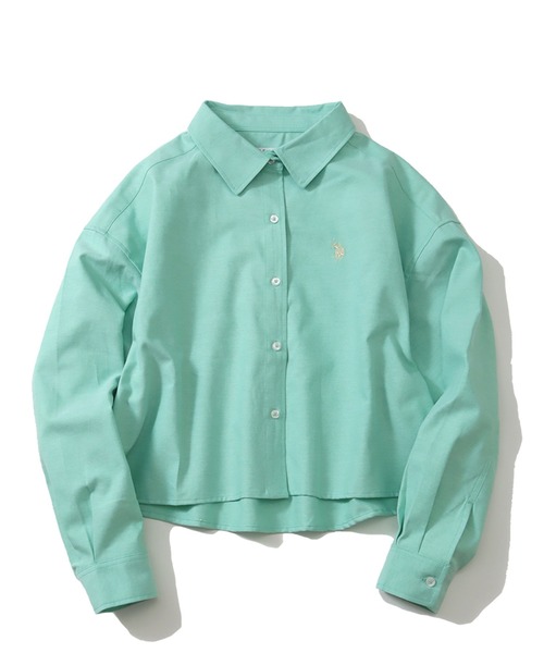 U.S. POLO ASSN.(ユーエスポロアッスン)の「【U.S. POLO ASSN./ユーエスポロアッスン】オックス ワンポイントポニー レギュラーカラー ショート丈 ロングスリーブシャツ(シャツ/ブラウス・レディース・ホワイト/グリーン・LL/M/L)」の18枚目の写真