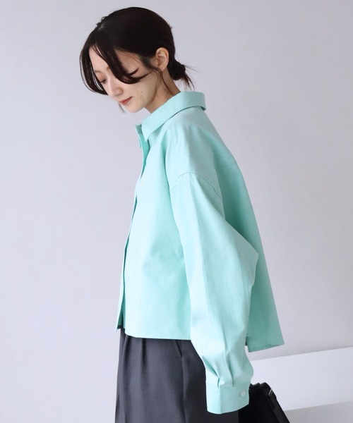 U.S. POLO ASSN.(ユーエスポロアッスン)の「【U.S. POLO ASSN./ユーエスポロアッスン】オックス ワンポイントポニー レギュラーカラー ショート丈 ロングスリーブシャツ(シャツ/ブラウス・レディース・ホワイト/グリーン・LL/M/L)」の14枚目の写真