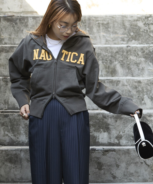 セール】NAUTICA/ノーティカ アップリケロゴフルジップパーカー