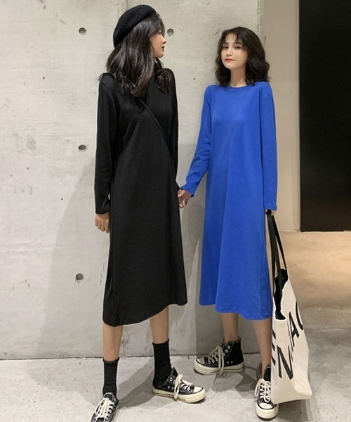 urge：（アージコロン ）の「【URGE：】クルーネック 推し活 ６色展開 長袖 カットソー ワンピース（Tシャツ/カットソー・レディース・グリーン/オレンジ/ブルー/イエロー/ホワイト/ブラック・SMALL/MEDIUM/LARGE/X-LARGE）」の8枚目の写真