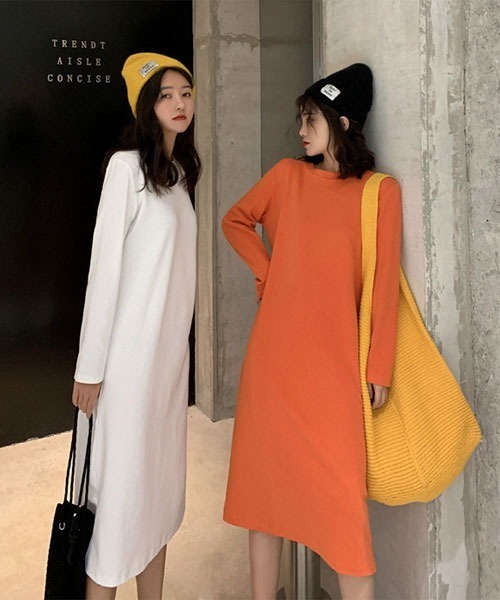 urge：（アージコロン ）の「【URGE：】クルーネック 推し活 ６色展開 長袖 カットソー ワンピース（Tシャツ/カットソー・レディース・グリーン/オレンジ/ブルー/イエロー/ホワイト/ブラック・SMALL/MEDIUM/LARGE/X-LARGE）」の17枚目の写真