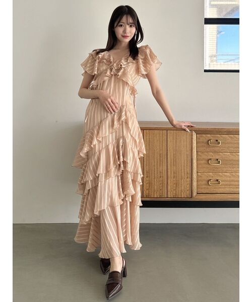 dazzlin バリエフルイドワンピース オレンジ S dazzlin バリエフルイドワンピース オレンジ XS 新品未使用