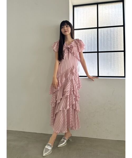 dazzlin（ダズリン）の「バリエフルイドワンピース（ワンピース・レディース・オフホワイト/ピンク/オレンジ/ブルー/グリーン・SMALL/MEDIUM/X-SMALL）」の9枚目の写真