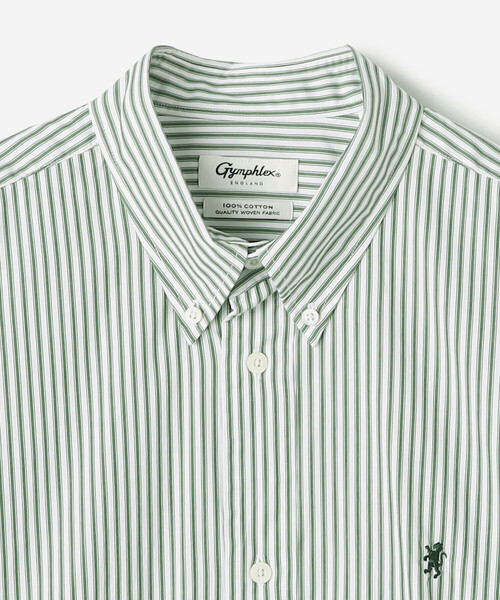 GYMPHLEX（ジムフレックス）の「Gymphlex | ボタンダウン ワイドシャツワンピース STRIPE WOMEN（シャツワンピース・レディース・グリーン系その他・14）」の3枚目の写真
