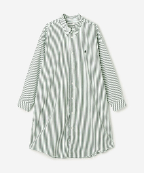GYMPHLEX（ジムフレックス）の「Gymphlex | ボタンダウン ワイドシャツワンピース STRIPE WOMEN（シャツワンピース・レディース・グリーン系その他・14）」の11枚目の写真