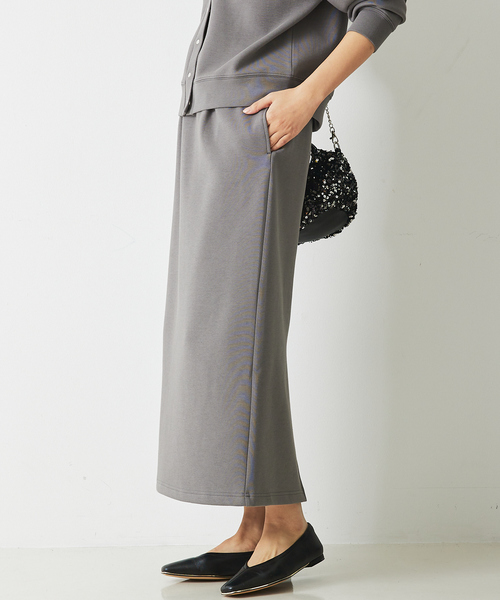 abahouse mavie(アバハウスマヴィ)の「【セットアップ対応】シルキーダンボールスウェットタイトスカート/春服/トレーナー(スカート・レディース・グレー系その他/オフホワイト/イエロー/スミクロ・フリー)」の1枚目の写真