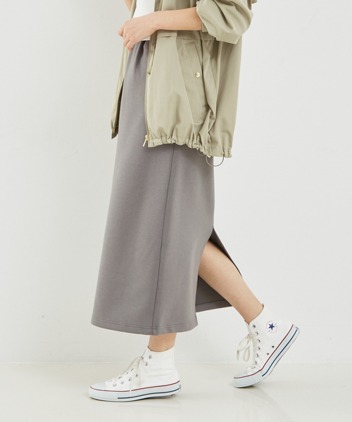 abahouse mavie(アバハウスマヴィ)の「【セットアップ対応】シルキーダンボールスウェットタイトスカート/春服/トレーナー(スカート・レディース・グレー系その他/オフホワイト/イエロー/スミクロ・フリー)」の16枚目の写真