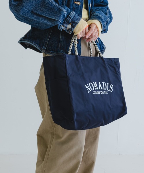 NOMADIS（ノマディス）の「『一部別注カラー』NOMADIS　SAC2 WIDE（トートバッグ・レディース・ネイビー/ライトブルー/ライトピンク・ONE）」の5枚目の写真