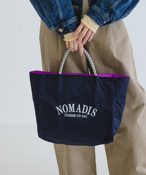 NOMADIS（ノマディス）の「『一部別注カラー』NOMADIS　SAC2 WIDE（トートバッグ・レディース・ネイビー/ライトブルー/ライトピンク・ONE）」の6枚目の写真