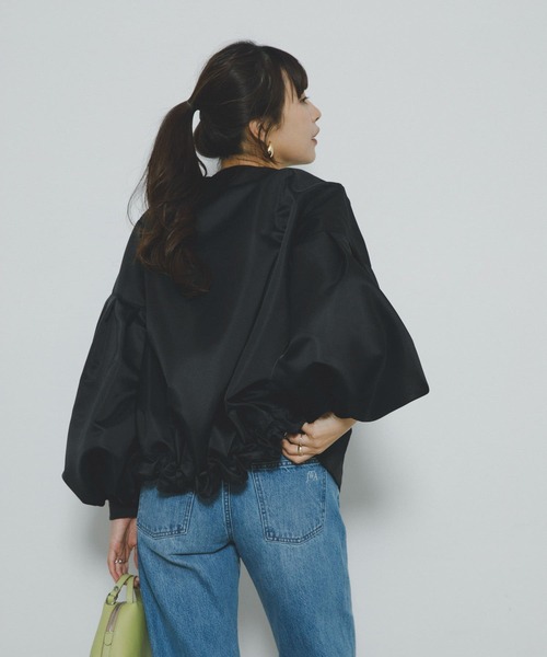 F by ROSSO（エフバイロッソ）の「F by ROSSO　サテンバルーンスリーブブルゾン（ブルゾン・レディース・ベージュ/ブラック・FREE）」の22枚目の写真