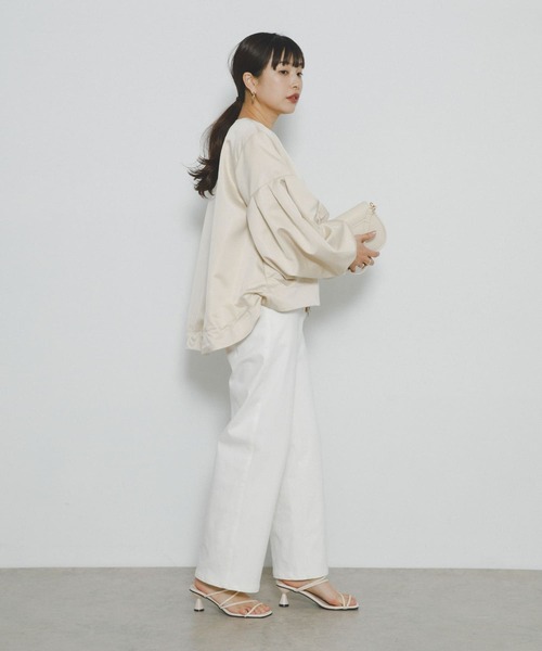 F by ROSSO（エフバイロッソ）の「F by ROSSO　サテンバルーンスリーブブルゾン（ブルゾン・レディース・ベージュ/ブラック・FREE）」の11枚目の写真