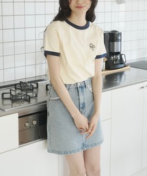 REMOON（リムーン）の「エンブロイダリーロゴ リンガーTシャツ（Tシャツ/カットソー）」