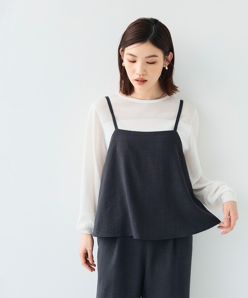 CROSS FUNCTION（クロスファンクション）の「《シワになりにくい》サマナチュラ リネンライクキャミサロペット【CF/クロスファンクション】（サロペット/オーバーオール・レディース・ライトベージュ/チャコールグレー・L/M）」の19枚目の写真