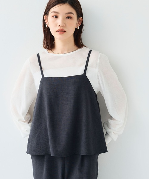 CROSS FUNCTION（クロスファンクション）の「《シワになりにくい》サマナチュラ リネンライクキャミサロペット【CF/クロスファンクション】（サロペット/オーバーオール・レディース・ライトベージュ/チャコールグレー・L/M）」の20枚目の写真