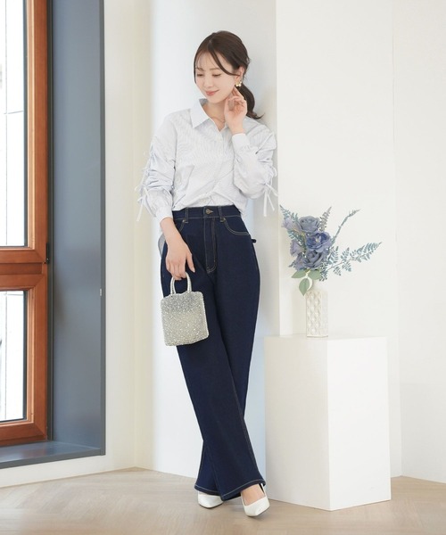 セール】ウエスト調整 美シルエット デニムパンツ le reve