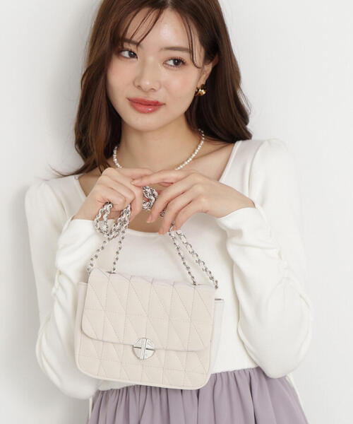 PROPORTION BODY DRESSING（プロポーションボディドレッシング）の「パウダータッチキルトミニショルダー / 1215181406（ショルダーバッグ・レディース・オフホワイト/ライトグリーン/ブラウン・ﾌﾘ-）」の15枚目の写真