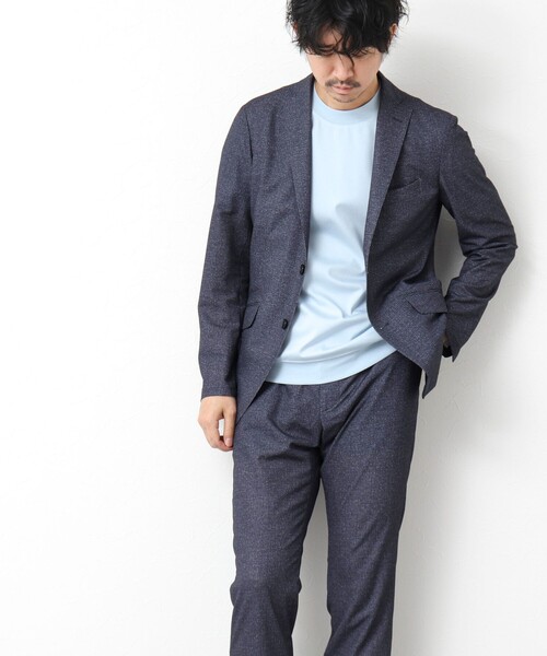 NOLLEY’S（ノーリーズ）の「《ビジカジ/セットアップ対応》ドットサッカーストレッチジャケット 25SS（テーラードジャケット・メンズ・ネイビー/グレー/ブルー・S/M/L/XL）」の5枚目の写真