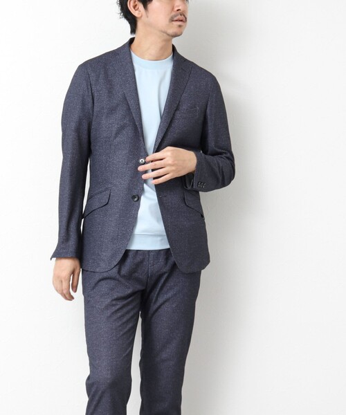 NOLLEY’S（ノーリーズ）の「《ビジカジ/セットアップ対応》ドットサッカーストレッチジャケット 25SS（テーラードジャケット・メンズ・ネイビー/グレー/ブルー・S/M/L/XL）」の6枚目の写真