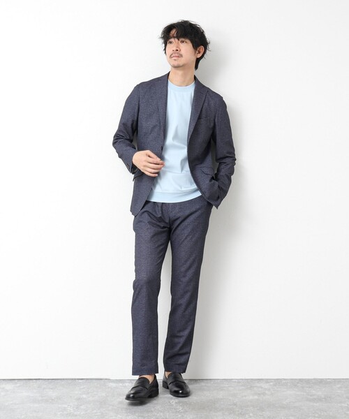 NOLLEY’S（ノーリーズ）の「《ビジカジ/セットアップ対応》ドットサッカーストレッチジャケット 25SS（テーラードジャケット・メンズ・ネイビー/グレー/ブルー・S/M/L/XL）」の11枚目の写真