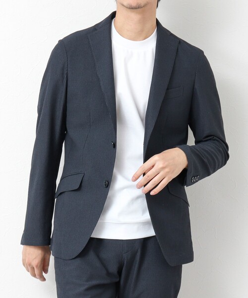 NOLLEY’S（ノーリーズ）の「《ビジカジ/セットアップ対応》ドットサッカーストレッチジャケット 25SS（テーラードジャケット・メンズ・ネイビー/グレー/ブルー・S/M/L/XL）」の17枚目の写真