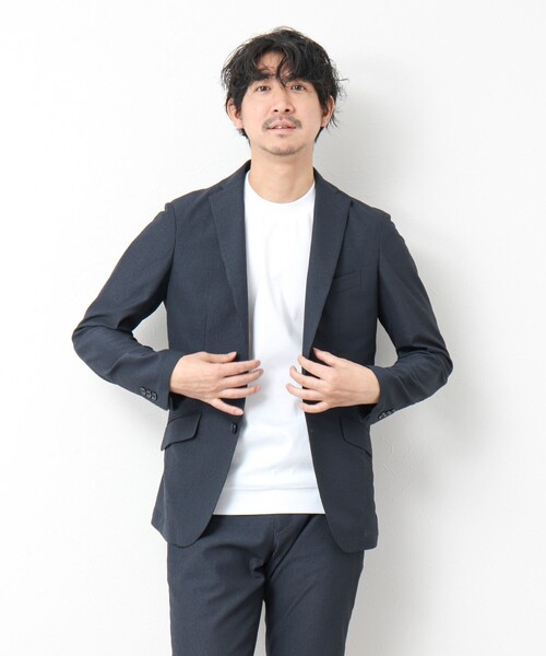 NOLLEY’S（ノーリーズ）の「《ビジカジ/セットアップ対応》ドットサッカーストレッチジャケット 25SS（テーラードジャケット・メンズ・ネイビー/グレー/ブルー・S/M/L/XL）」の22枚目の写真