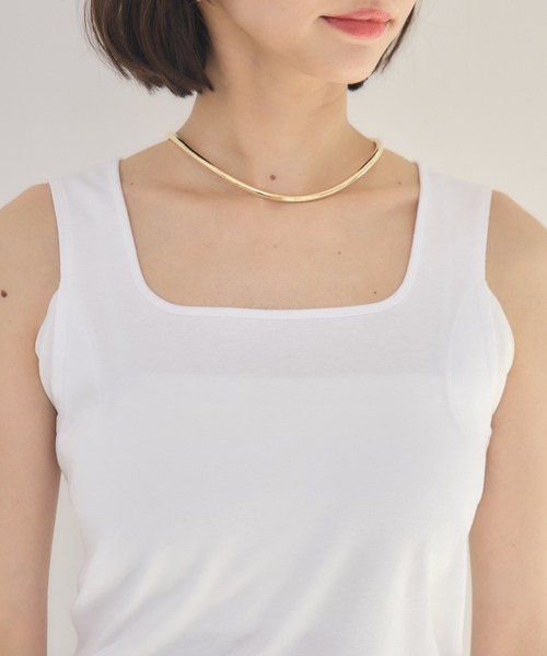 KATHARINE ROSS(キャサリンロス)の「【KATHARINE ROSS】【Made in Japan】ファッションアドバイザー監修!サラリストスクエアタンクトップ(タンクトップ・レディース・ホワイト/ブラック・MEDIUM)」の17枚目の写真